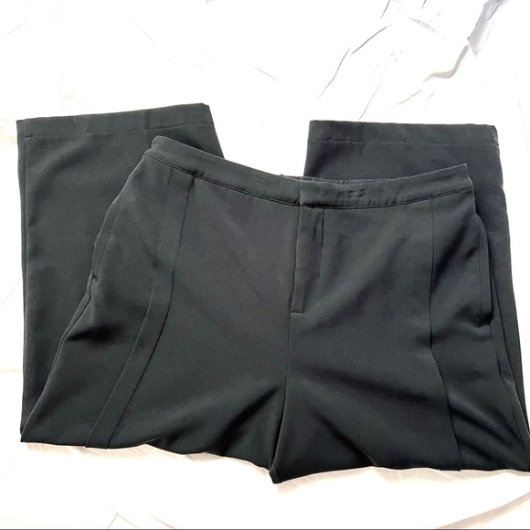 H by Halston Stitch Pleat Seamed Wide Leg Crop Pants - Picture 8 of 11